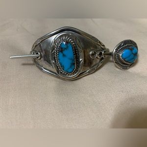 🔥SOLD ELSEWHERE 🔥Vintage Sterling Silver & Turquoise Hair Piece